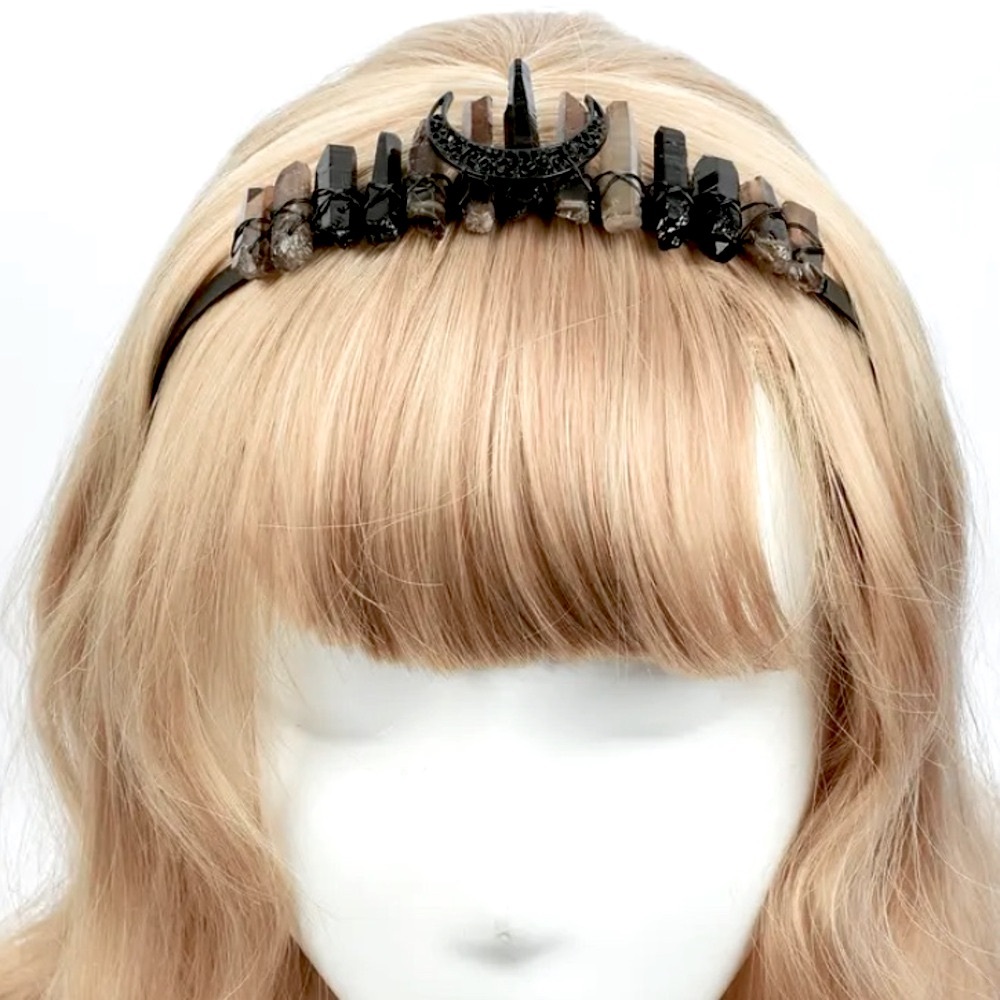 Black Crystal Moon Headband